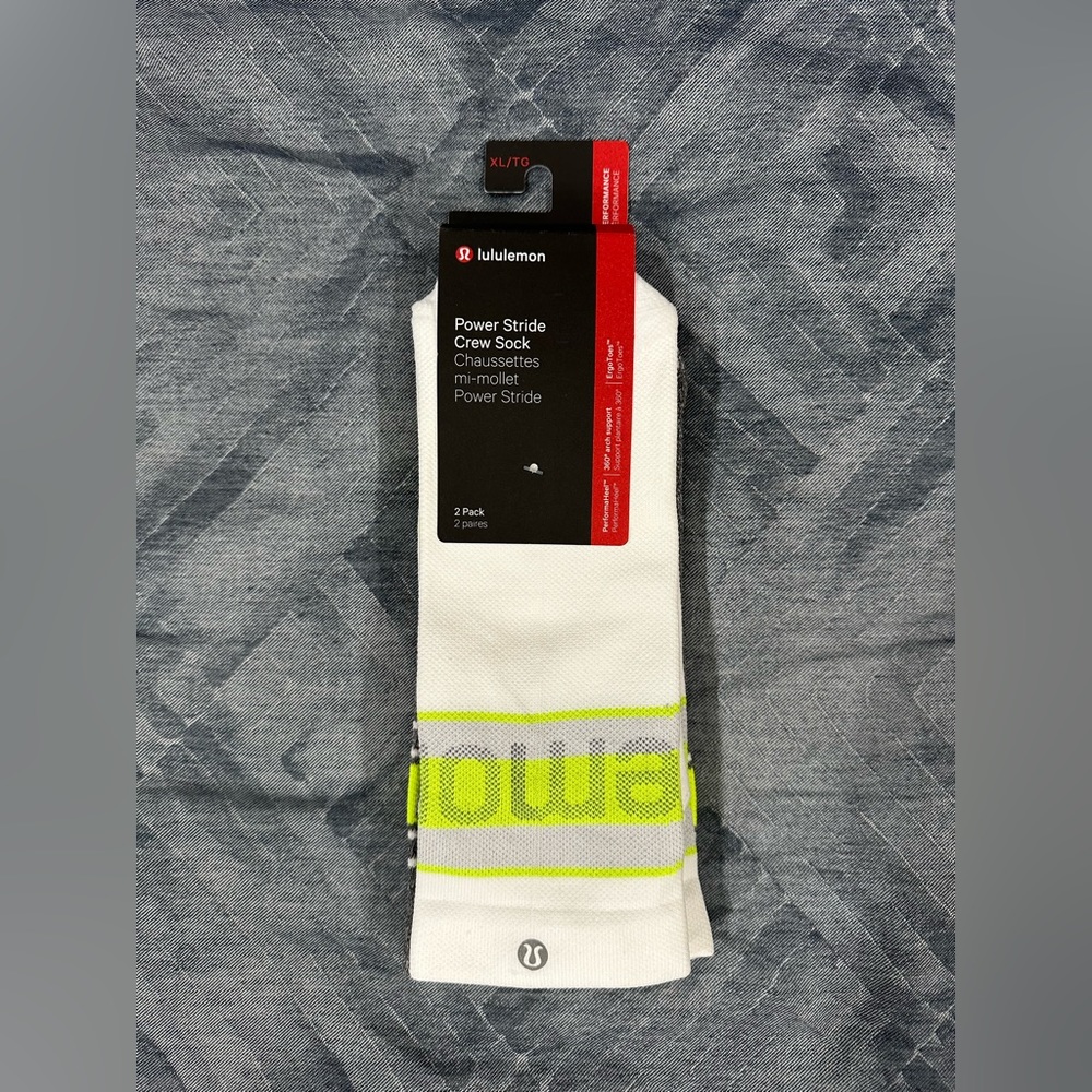 Lululemon Powerstride Crew Sock 2 Pack Size XL